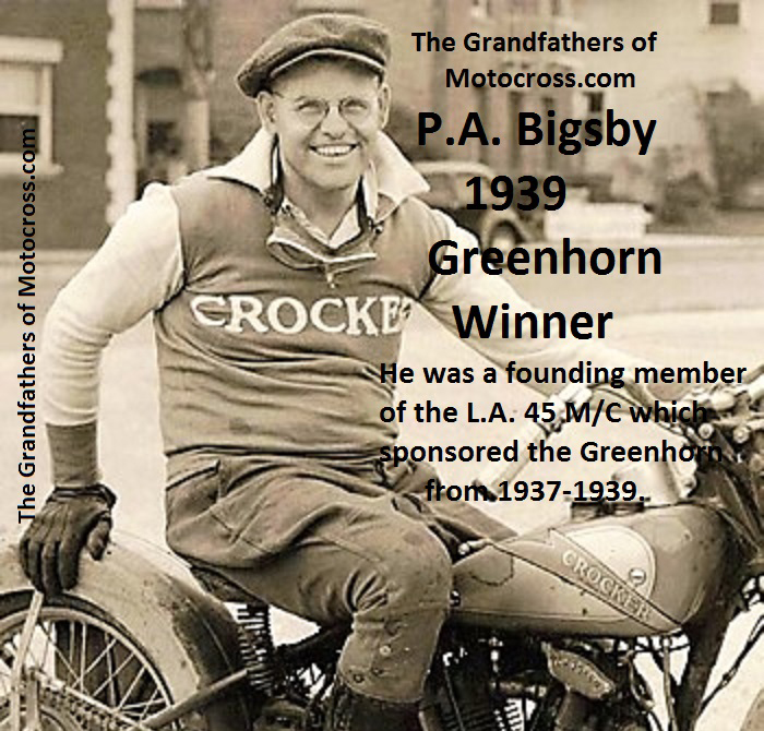 1939 Greenhorn winner PA Bigsby