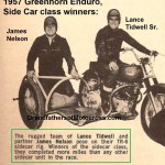 Tidwell, Lance , TrailBlazers 1998 a5 Tidwell, Lance wins Sidecar class 1957 Greenhorn