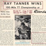 TrailBlazers 2012 a2 1947 Ray Tanner wins 100 mile NATIONAL TT Riverside, Paul Brokaw article (2)