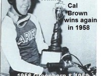 1956 & 1958 Greenhorn winner Cal Brown San Gabriel MC & trophy