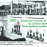 1957 0-1 Johnson Motors displays Greenhorn trophies