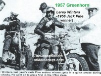 1957 6-1a5c Greenhorn, Leroy Winters former Jack Pine winner wins 175cc class