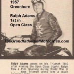 1957 6-1a9 Greenhorn, Ralph Adams wins 1st Open class, same as 2nd