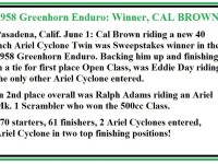 1958 6-0 a3 Greenhorn Enduro won by Cal Brown