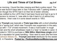 2015 5-0 pg 3 Cal Brown BIO, TRIUMPH TRIALS, MATCHLESS, ARIEL cycles