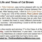 2015 5-0 pg 4 Cal Brown BIO, Pete Coleman, Ed's Cycle Shop, Paul Lubow, 1955 Cactus Derby