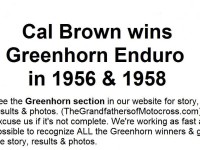 Greenhorn 1956 & 1958 Cal Brown wins