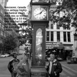June, Del & Ed checking out The Steam clock in Gastown, Vancouver