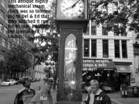 June, Del & Ed checking out The Steam clock in Gastown, Vancouver