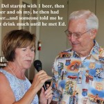 Kathy toasts Del