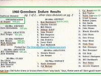 1960 Greenhorn r25a RESULTS, A. Rogers, N. Fergus, N. Nicholson, Howseman