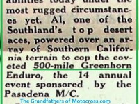 1960 Greenhorn r5 500 mile, Al Rogers win only loss of 62 pts.