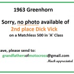 1963 Greenhorn a23 2nd No photo of Vick Dick