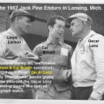 1966 r27c Lloyd Larson in 1957 Jack Pine Enduro, Cal Brown & Oscar Lenz