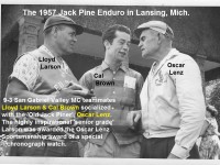 1966 r27c Lloyd Larson in 1957 Jack Pine Enduro, Cal Brown & Oscar Lenz