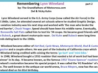 Bio of Lynn Wineland a3 editor, PMC, artist C. Yeager, Bubeck, go-kart, mini bikes