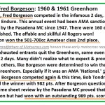 Borgeson 1960 & 1961 Greenhorn
