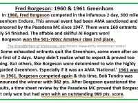 Borgeson 1960 & 1961 Greenhorn