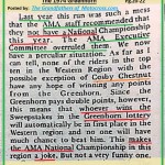 1974 B39 AMA staff said no National but overruled. author said GH is LOTTERY, COSBY CHESTNUT