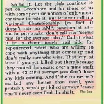 1974 B43 Greenhorn says GH is tough trail ride, not Natl. Championship