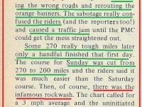 1974 a30 Greenhorn, course sabotage, Day 2 mileage adjustments, rockwash