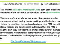 1971 Greenhorn B0 Story title, The Silver Horn on 25th Anniversary of the Greenhorn