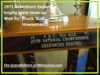 1971 Greenhorn a11 Bod Howseman Greenhorn winner trophy