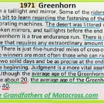 1971 Greenhorn b9 average age rider 20, winner 40