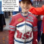 2018 4-7 a25 kid JAMES BELL proudly wear DAVE ALDANA racing jacket BSA